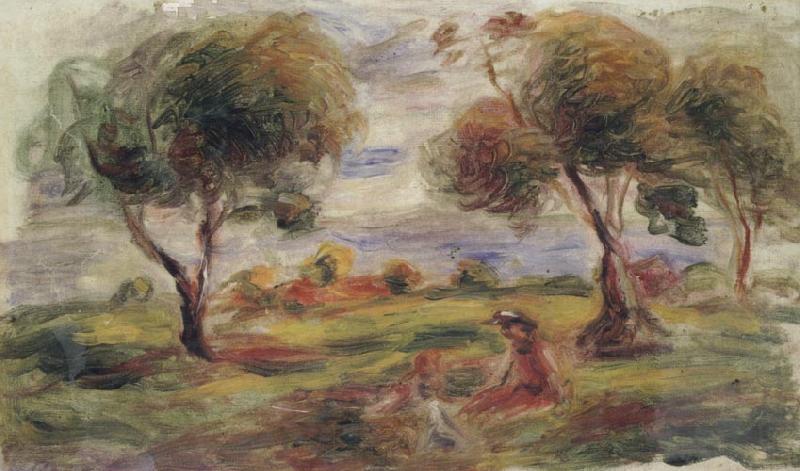 Pierre Renoir Landscape with Figures at Cagnes china oil painting image